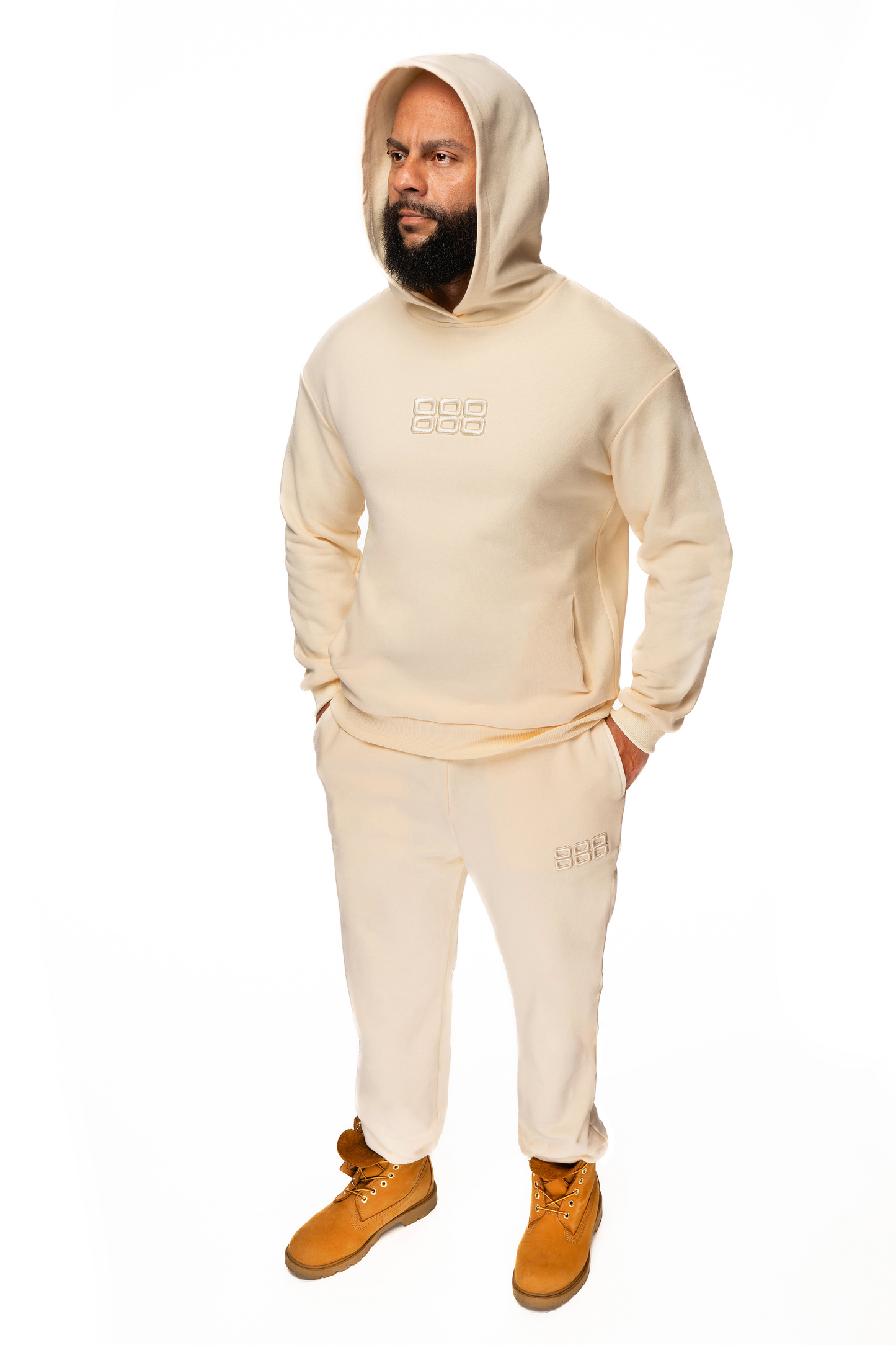 888 Hoodie Set - Cream